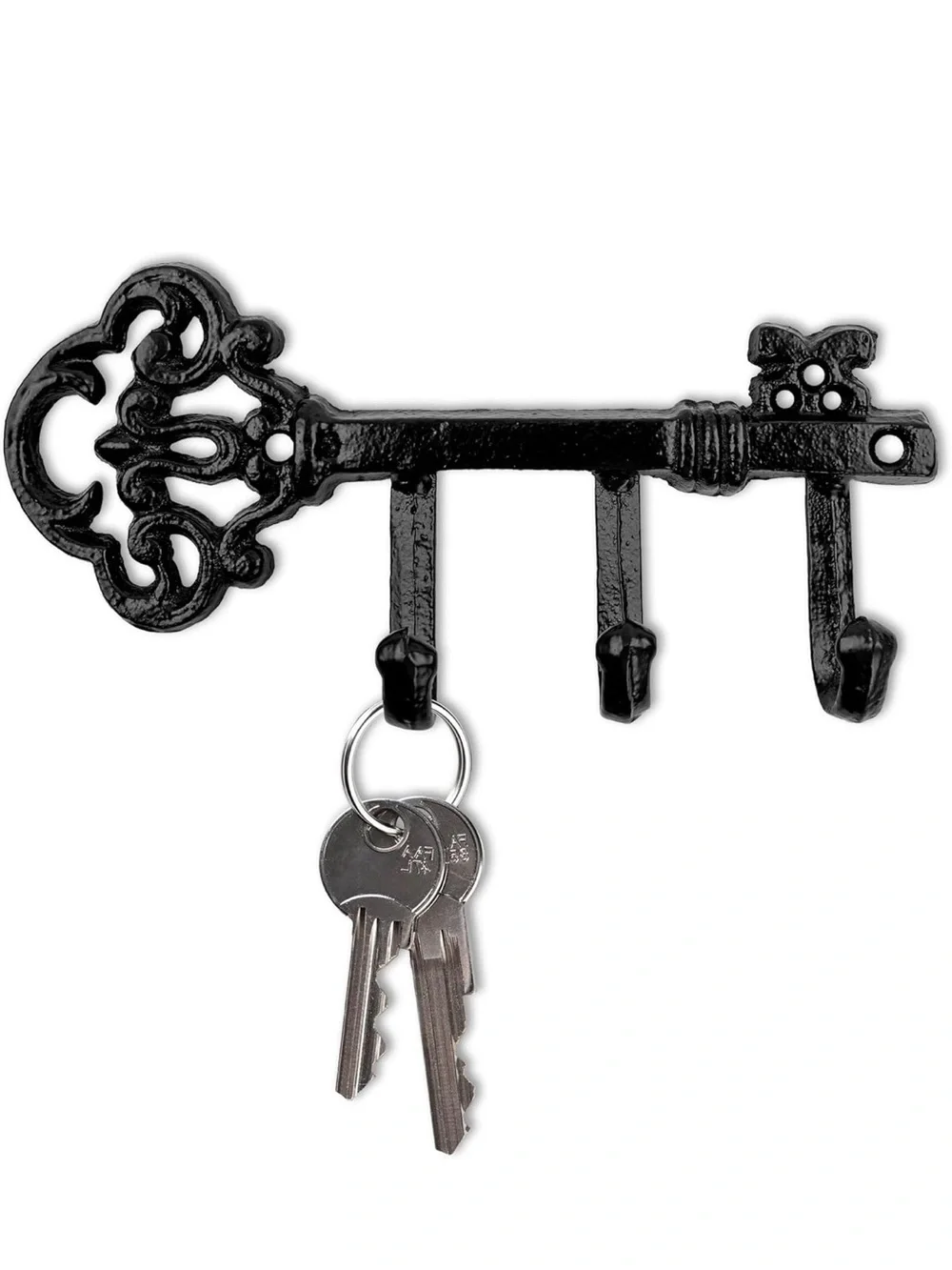 Rust Brown Decorative Cast Iron Wall Hook Rack